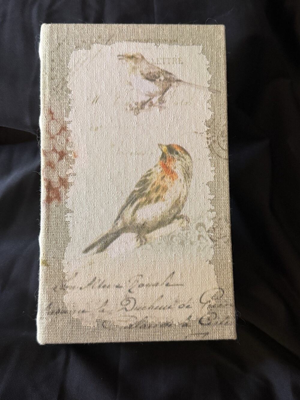Decorative Magnetic Secret Book Storage Box Birds Flowers Distressed Tree Hidden